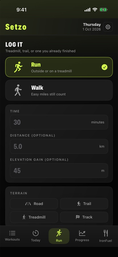 Run tracking